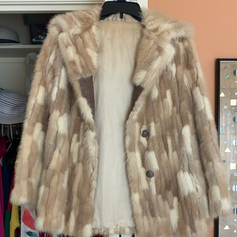 Vintage Tan Mink Fur Coat